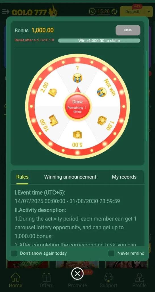 Golo 777 Game Download APK (Get 300 Bonus) For Android & iOS 4 Daily bonus in Golo777 Game